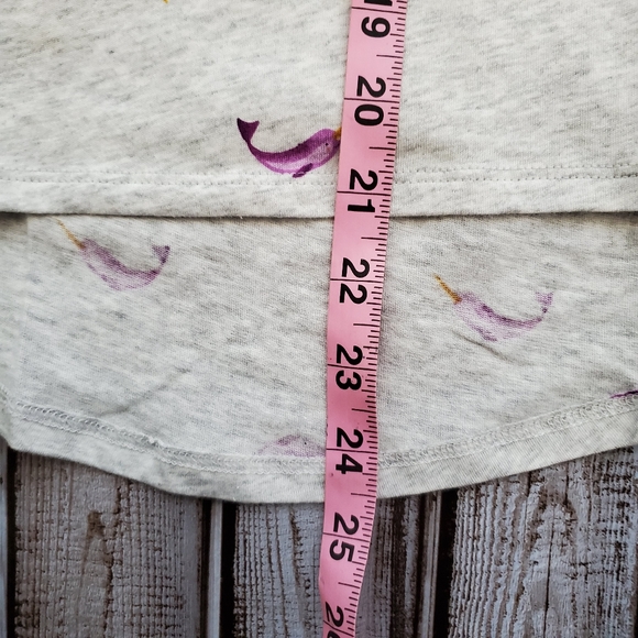 NWT Old Navy Narwhal Shirt Girl's Size XL 14 Grey and Purple  Long Sleeve - Picture 5 of 6